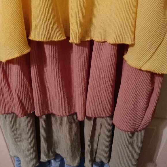 Haptics By Holly Harper Women's Sleeveless Tiered Dress ColorBlock Pastel Size M - Picture 4 of 7